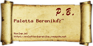 Paletta Bereniké névjegykártya